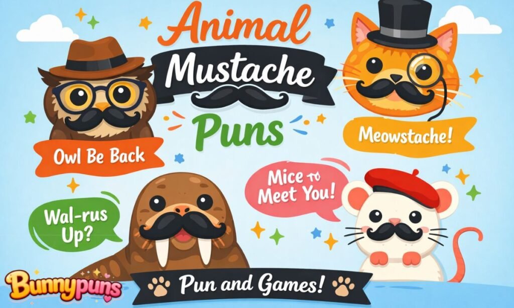 Animal Mustache Puns