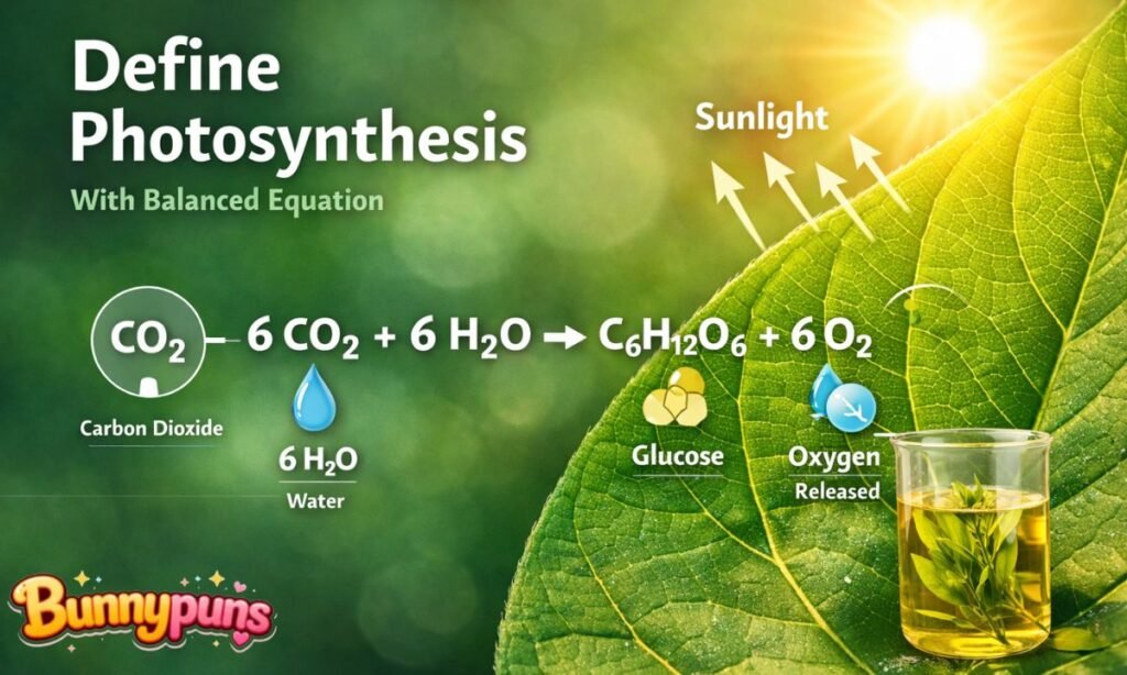 Define Photosynthesis With Balanced Equation